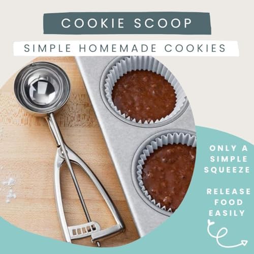 Cookie Scoop, Ice Cream Scoop,18/8 Stainless Steel, Cookie Scoops for