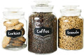 Kitchen Round Clear Glass Airtight Lids Chalkboard Canister Jar