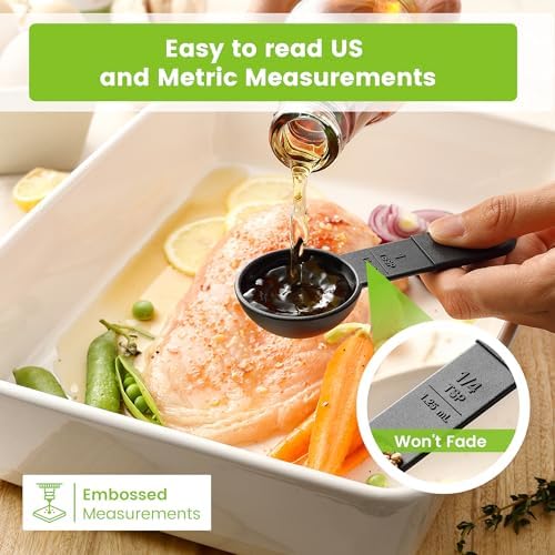 Spring Chef Black Magnetic Measuring Cups & Spoons - 9 pcs - Nesting