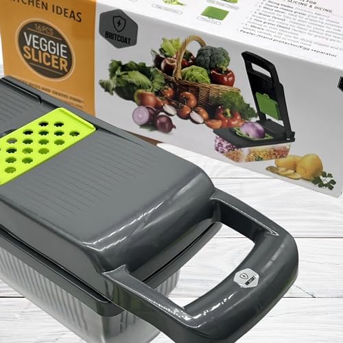 Vegetable Chopper and Spiralizer with Container