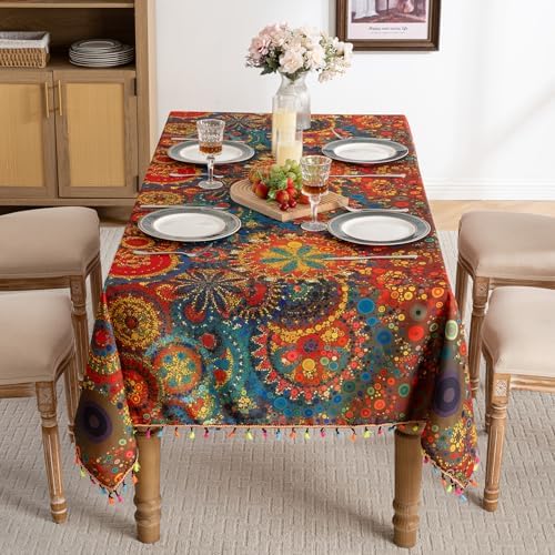 Bohemian Geometric Waterproof Rectangle Table Cloth 60x70inch