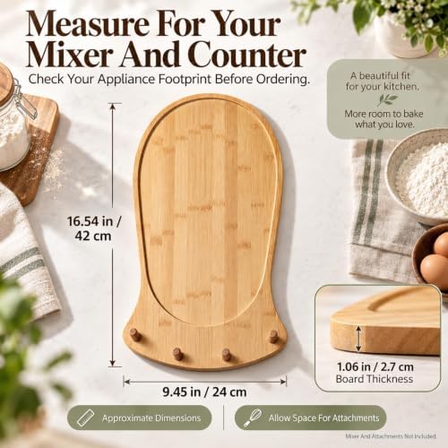 Handmade Bamboo Mixer Mobile Tray Kitchen Slider Countertop Appliance