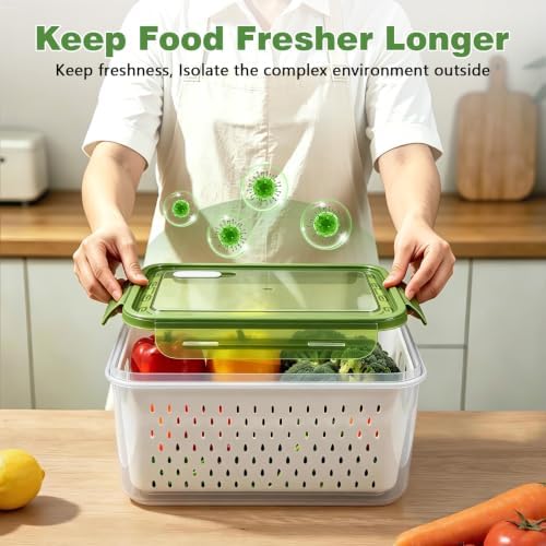 4 Pack Heavy-Duty Fruit Containers for Fridge,Food Storage