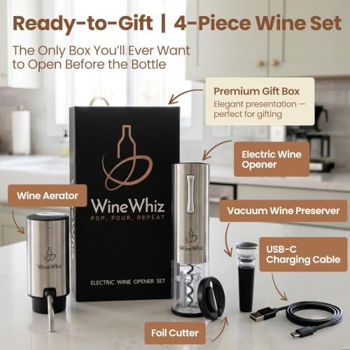 Electric Wine Aerator & Opener Set with Accessories, Rechargeable