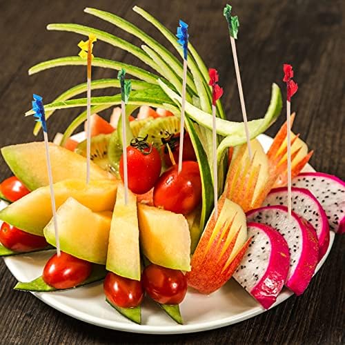 4 Inch Wood Frill Picks Toothpicks,1200 Pcs Cocktail Picks Sandwiches