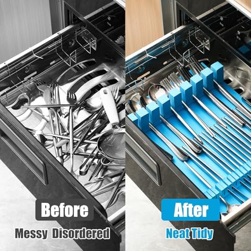 Teenyyou Zippered Flatware Storage Drawer Liner Silverware Storage Bag