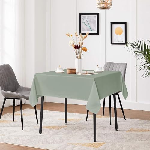 sancua Square Tablecloths 54x54 Inch Sage Green Fabric Table Cloth