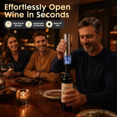5-in-1 Electric Wine Opener Gift Set, Rechargeable Wine Opener &