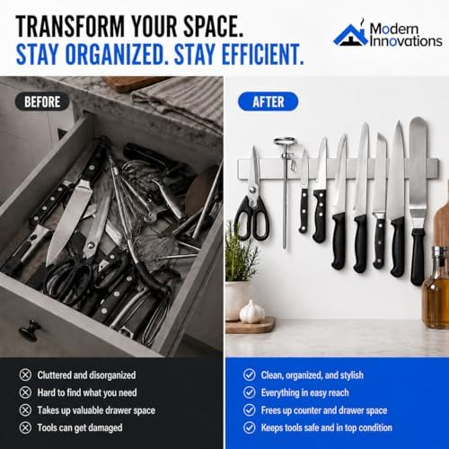 Modern Innovations 16 Inch Stainless Steel Magnetic Knife Bar