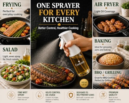 Oil Sprayer for Cooking, 200ml Glass, 3.5mm Thick