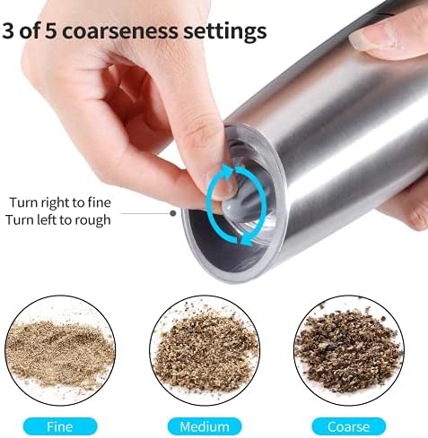 Gravity Automatic Salt and Pepper Grinder, 2Pack