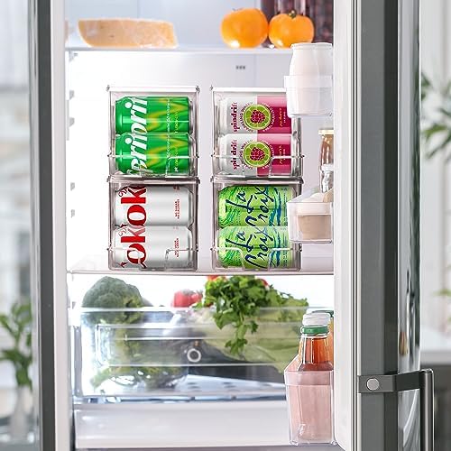 ClearSpace Soda Can Organizer Dispenser for Refrigerator, 12 Can, 2 Pack