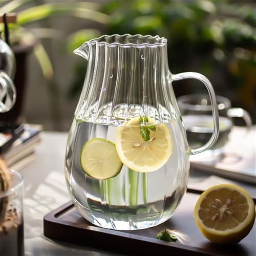 Drinking 1700ML Glass Water Pitcher Cold Kettle with Lid