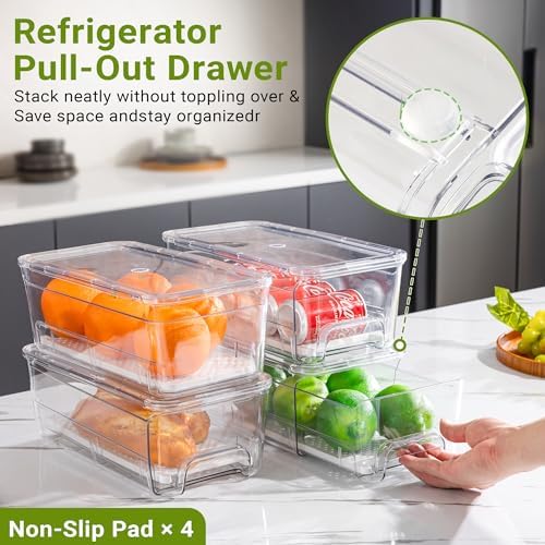 Imncya 6 Pack Clear Fridge Organizers