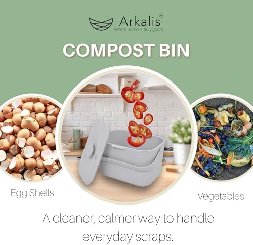 1.3 Gallon Countertop Kitchen Compost Bin with Lid