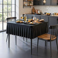Black Square Tablecloth - 34x34 Inch Stretchy Fitted Small Card Table