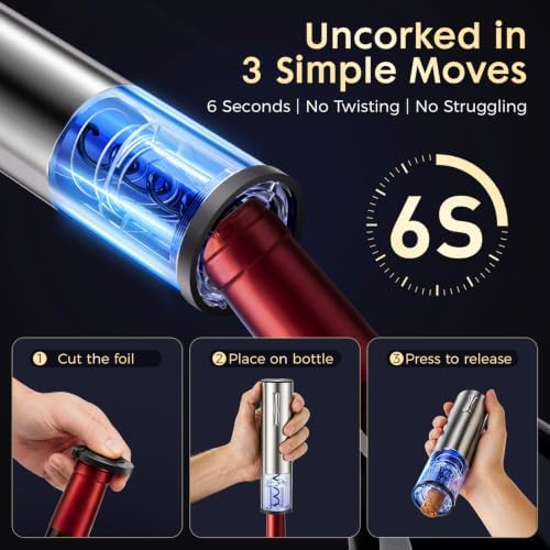 5-in-1 Electric Wine Opener Gift Set, Rechargeable Wine Opener &
