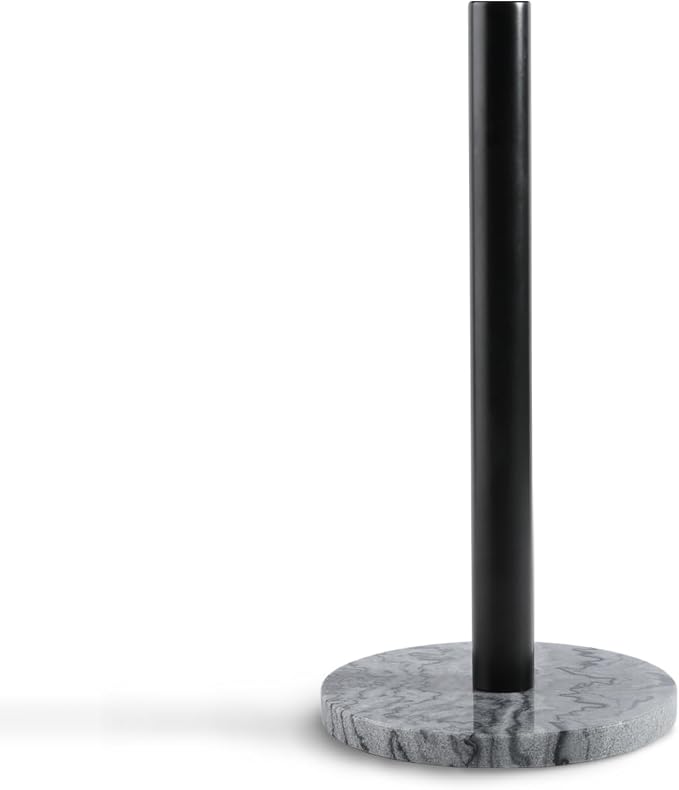 Koville African Marble Base Paper Towel Holder Countertop, Metal Rod 6" Marble by Koville