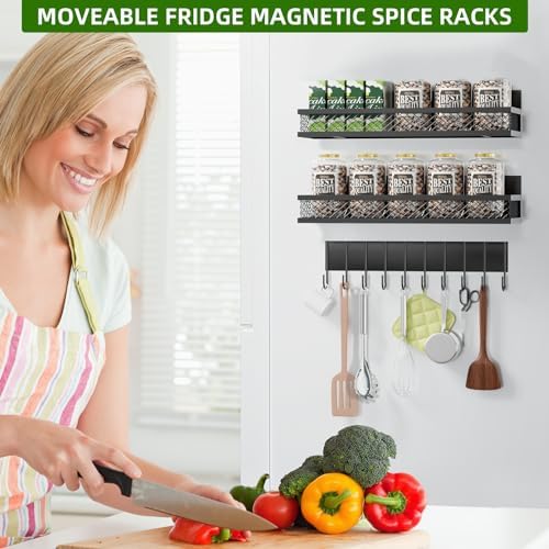 3 Pack Magnetic Spice Rack for Refrigerator