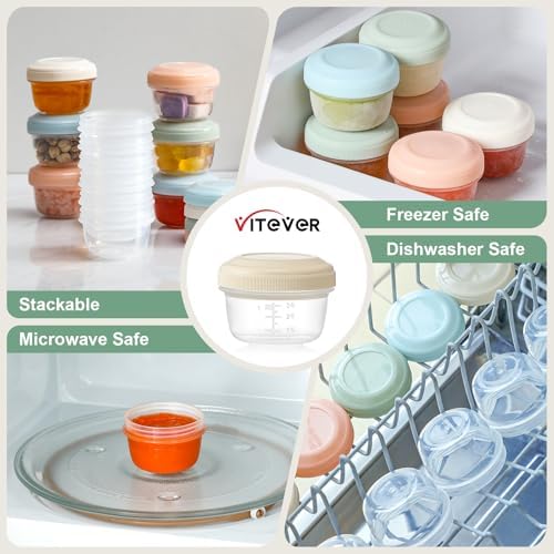 VITEVER 16 Pack 2 oz Salad Dressing Container to Go, Small Condiment