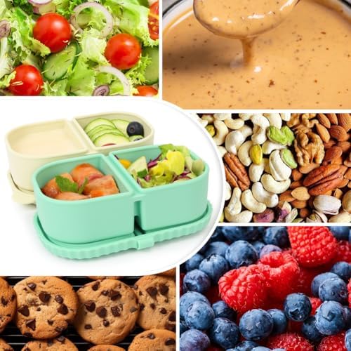YQL 3 Pack 8 oz Silicone Snack Containers with Lids,Small Snack Box