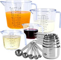 7x Stainless Steel Measuring Cups with 6x Measure Spoons Set,4x Py&Res