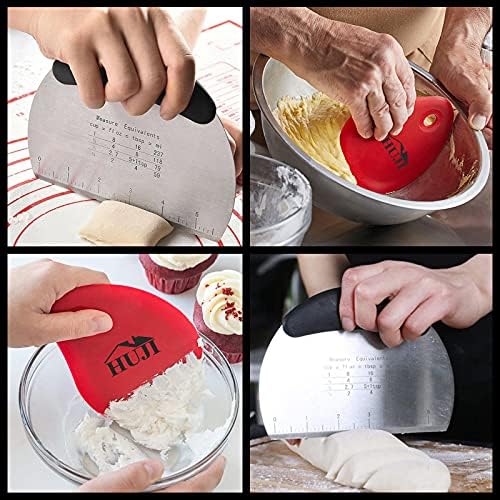 HUJI Stainless Steel Pastry Cutter Chopper Bench Scrapper And Silicone