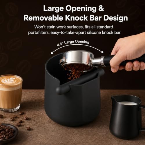 Espresso Knock Box, Large Coffee Knock Box, Silicone Espresso Knock
