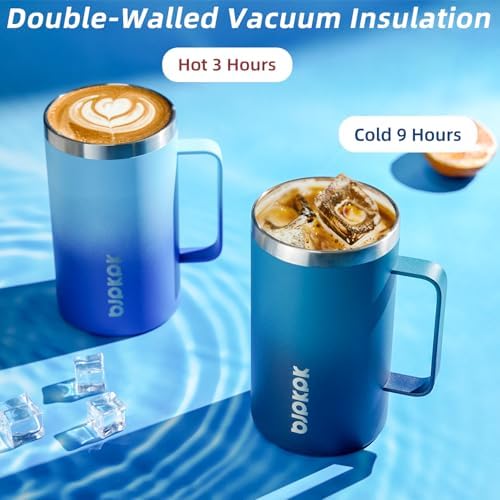 BJPKPK 25oz Insulated Coffee Mug with Handle, Stainless Steel Travel