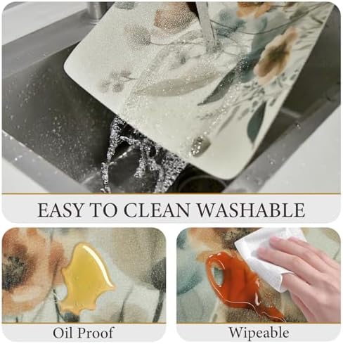 Vinyl Placemats Set of 4-12x17 Inch - Heat Resistant Washable Place