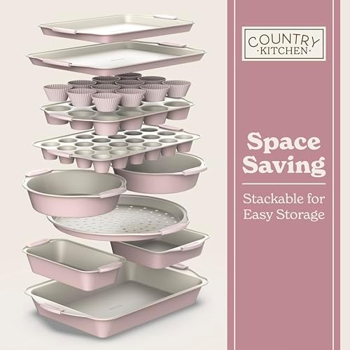 Country Kitchen Nonstick Stackable Bakeware Set - Durable, Easy