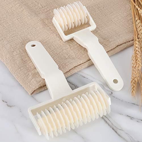Lamoutor 2Pcs Lattice Roller Cutter Pastry Cutter Roller DIY Baking