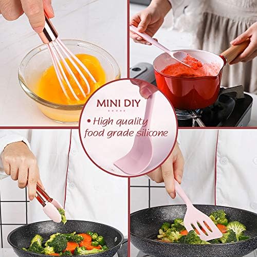 Collfa Rose Gold And Pink Kitchen Utensil Small Five-Piece Set Mini