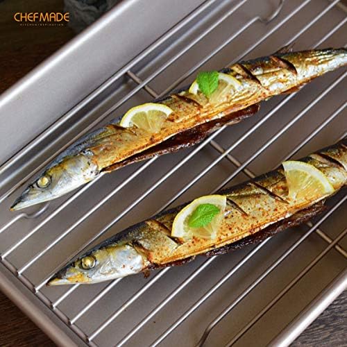 CHEFMADE Roasting Pan with Rack, 13-Inch Non-Stick Rectangular Deep
