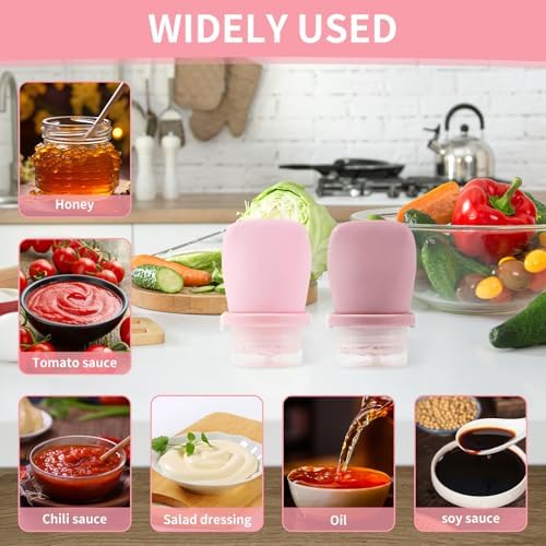 4 Pack 1oz Silicone Travel Bottles Leak Proof Squeeze Bottles For