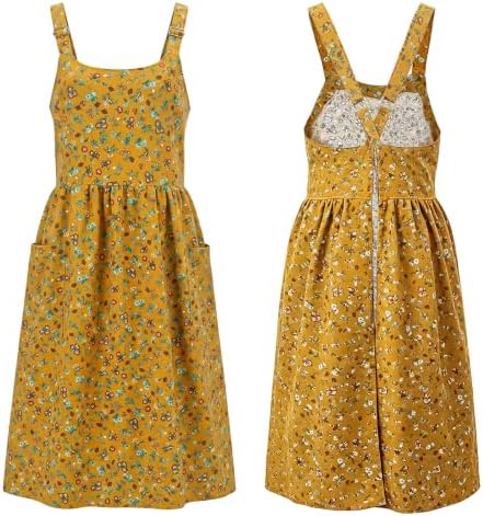 Vintage Apron for Women with Pockets Adjustable Straps for Kitchen
