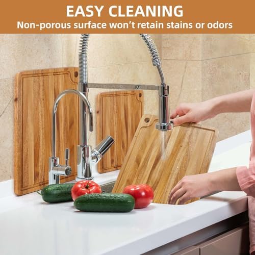 Caperci Wood Cutting Board Set of 3 - Acacia Wooden Cutting Chopping
