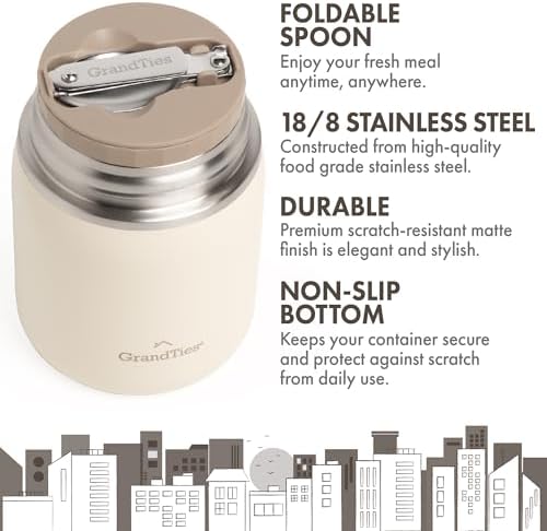 GrandTies Insulated Food Jar for Hot Food