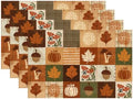 RABUSOFA Plaid Pumpkin Maple Leaves Fall Placemats Set of 4