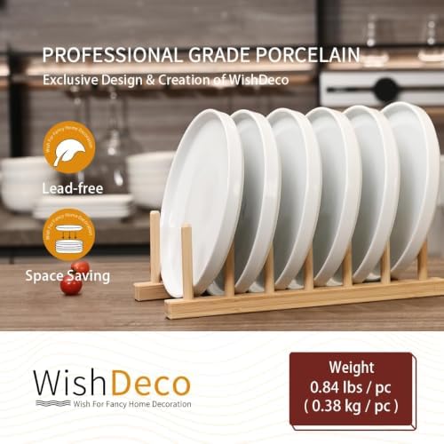 WishDeco Ceramic Appetizer Plates Set of 6, Small Dessert Plates