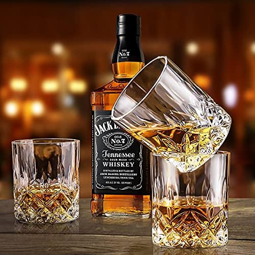 OPAYLY Whiskey Glasses Set of 4, Rocks Glasses, 10 oz Old Fashioned