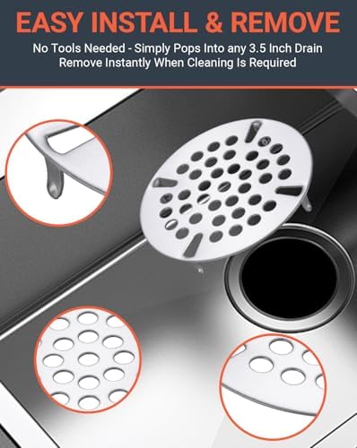 3-1/2" Mop Sink Drain Strainer, 3 Pack