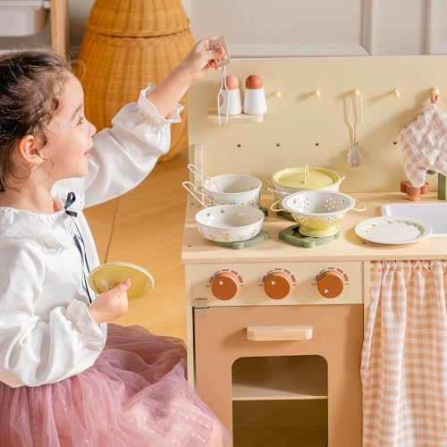 ROBOTIME Kids Pots and Pans Playset – 9 PCS Pretend Play Kitchen