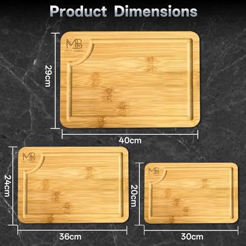 Bamboo Cutting Board for Kitchen – Chopping Block Durable Wooden