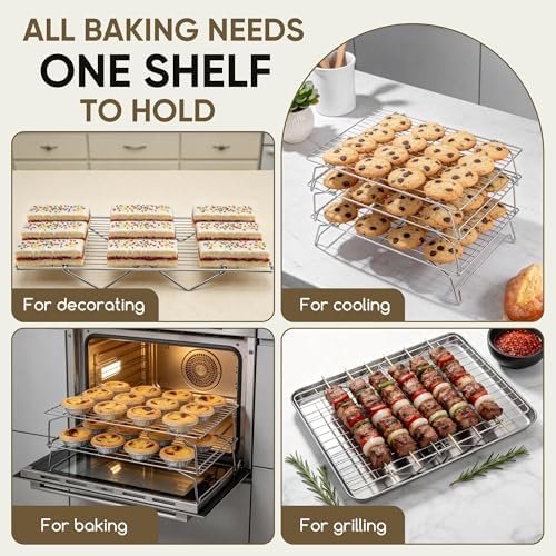Herogo 5-Tier 15"x10" Stainless Steel Baking Cooling Rack