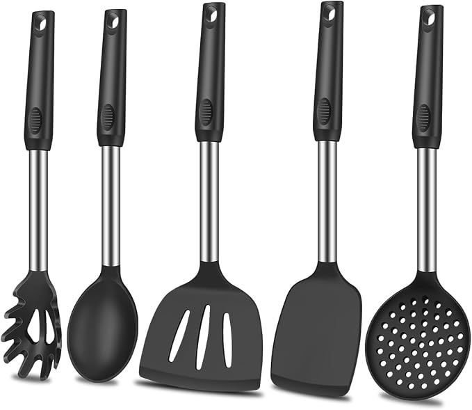 KLAQQED 5Pcs Silicone Spatula Heat Resistant Long Large Spatulas Set by KLAQQEDBrand