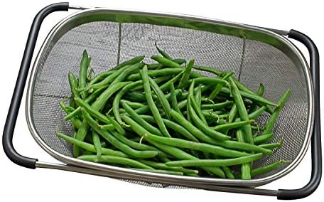 i Kito Over the Sink Colander with Expandable Rubber Grip Handles