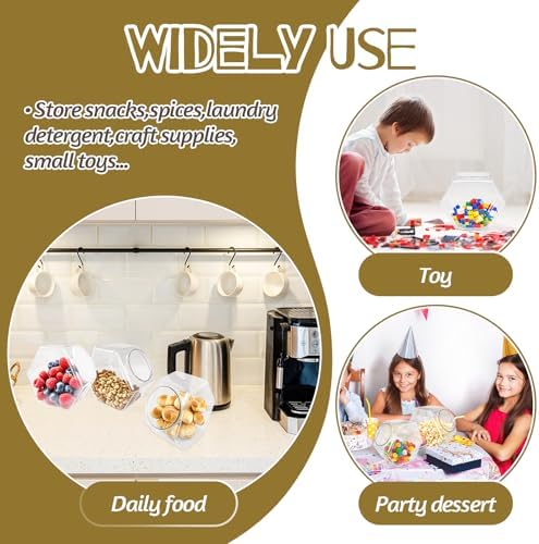Woozettn 4 Pcs 71 Oz Plastic Candy Jars