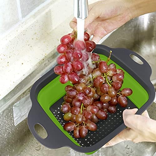 QiMH Collapsible Colanders Set of 3, 4 Quart Colander, 4 Quart Folding
