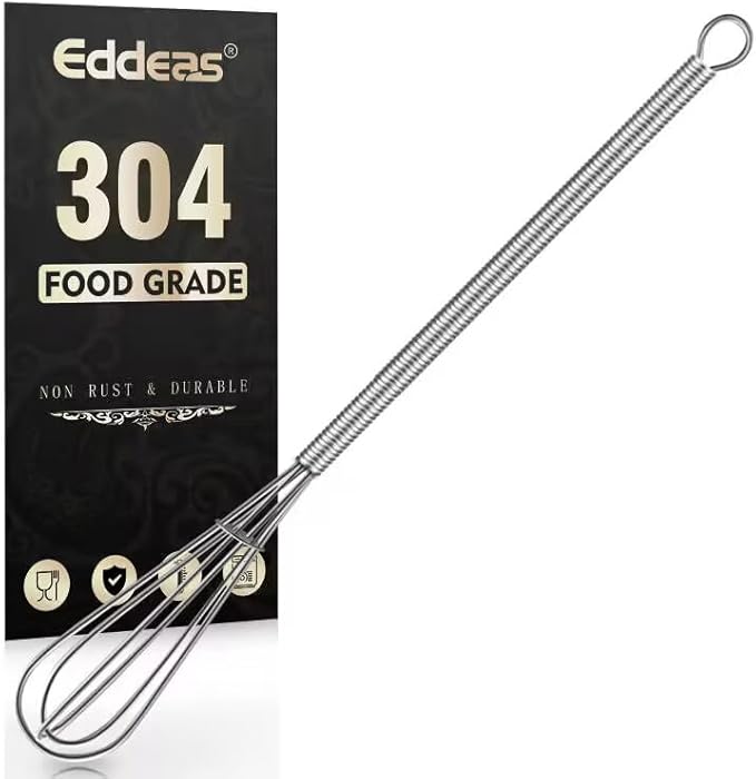 Long Mini Whisks Stainless Steel, Eddeas Skinny Small Whisk 10 inch Tiny Whisk by Eddeas